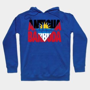 Antigua & Barbuda flag stencil Hoodie